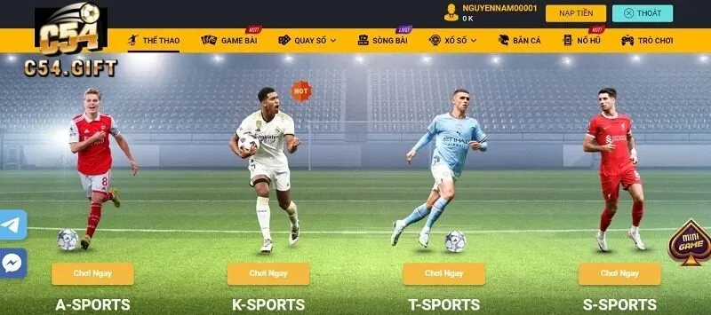 sảnh thể thao hợp tác với c54